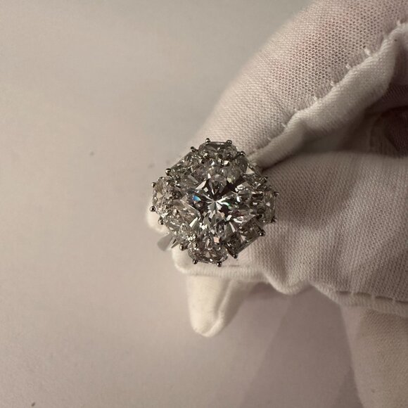 Fantasia By Deserio Princess Cut Oval and Baguette Ring Size 8